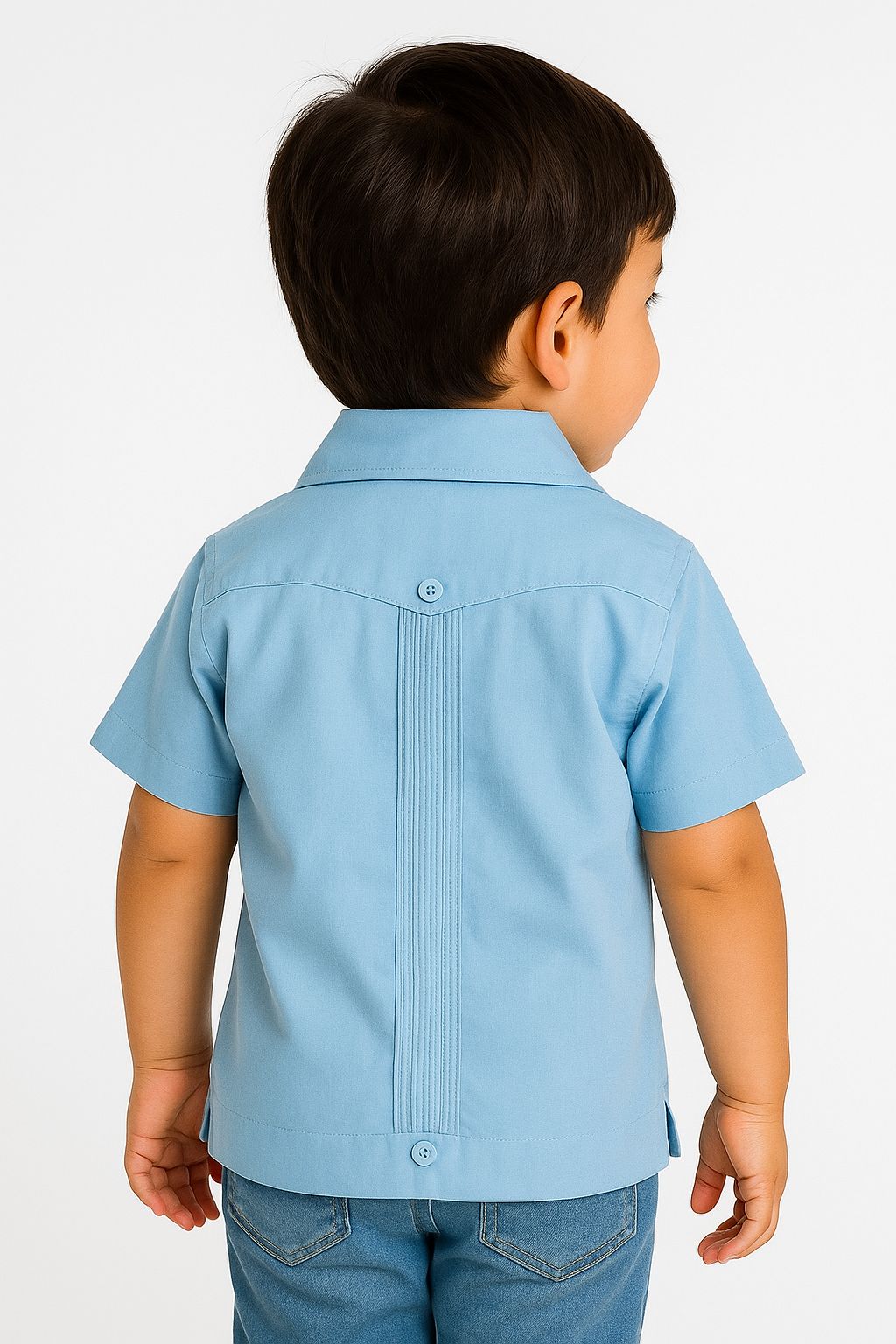 Boys Guayabera Short Sleeve Cotton Shirt by BOHIO - NATURAL - Color Options - BTCG1510 - 6 PCS/PRE-PACK