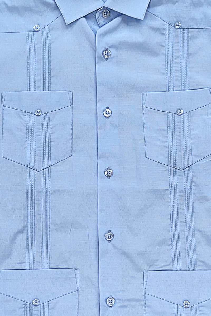 Boys Guayabera Short Sleeve Cotton Shirt by BOHIO - NATURAL - Color Options - BTCG1510 - 6 PCS/PRE-PACK