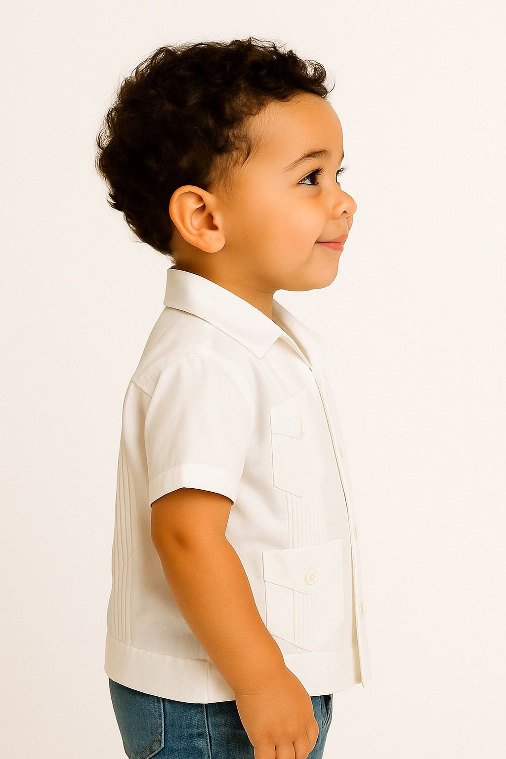 Boys Guayabera Short Sleeve Cotton Shirt by BOHIO - NATURAL - Color Options - BTCG1510 - 6 PCS/PRE-PACK