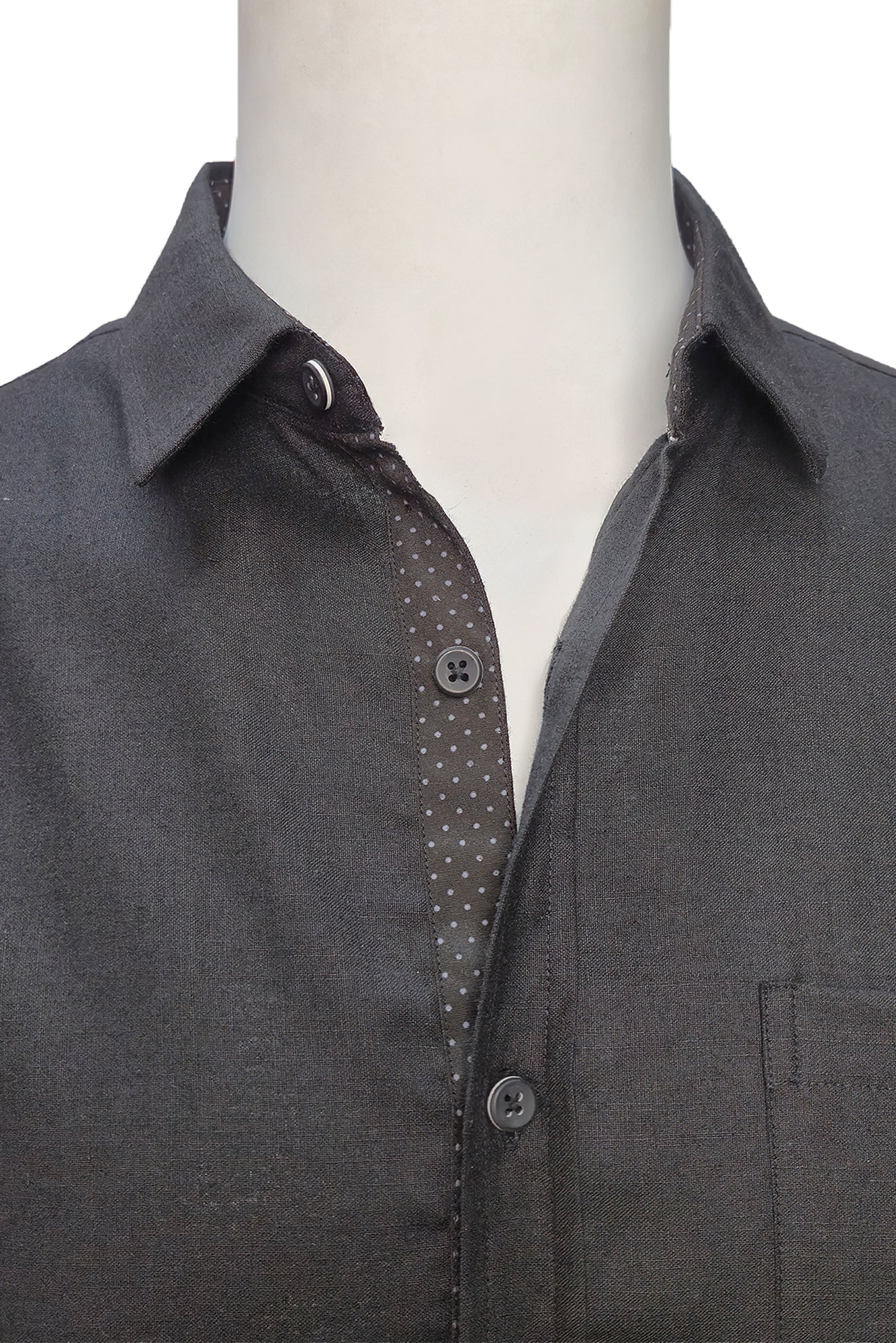 Men LINEN LOOK S/S Button Down Shirt Contrast Slv Trim-LT.BLUE-BUR3621 - Color Options - 8 PCS/PRE-PACK