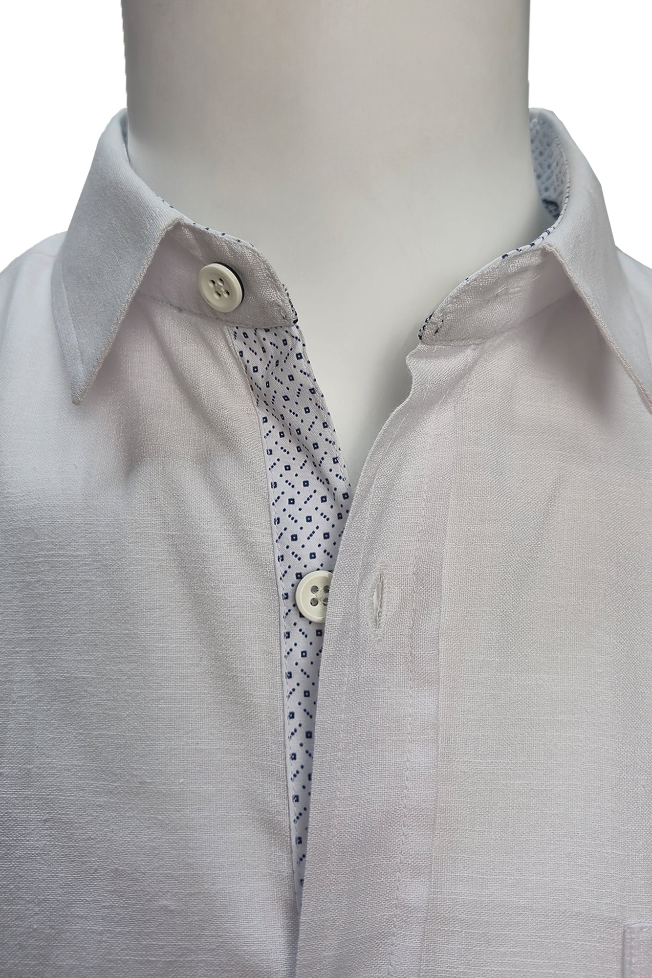 Men LINEN LOOK S/S Button Down Shirt Contrast Slv Trim-BLUE- Color Options - BUR3622 - 8 PCS/PRE-PACK