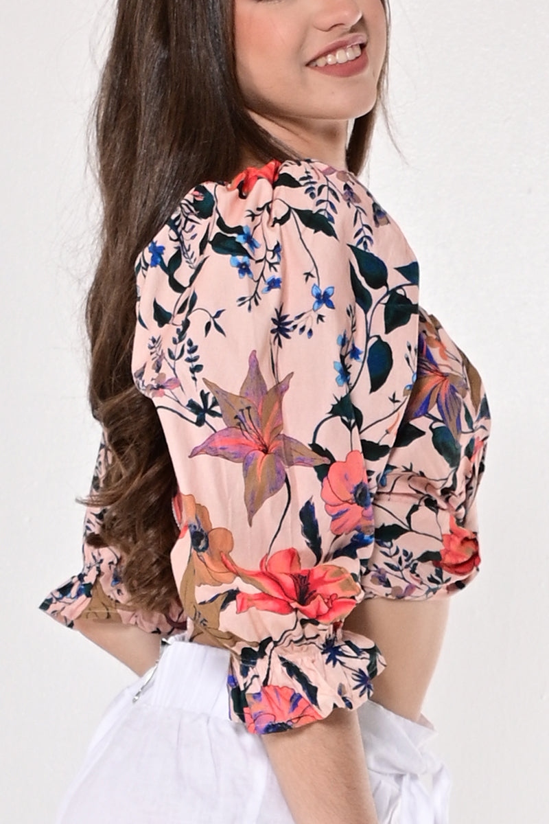 Ladies Tropical Sweetheart 3/4 Sleeve Blouse by AZUCAR - LCB1710 - 6 PCS/PRE-PACK