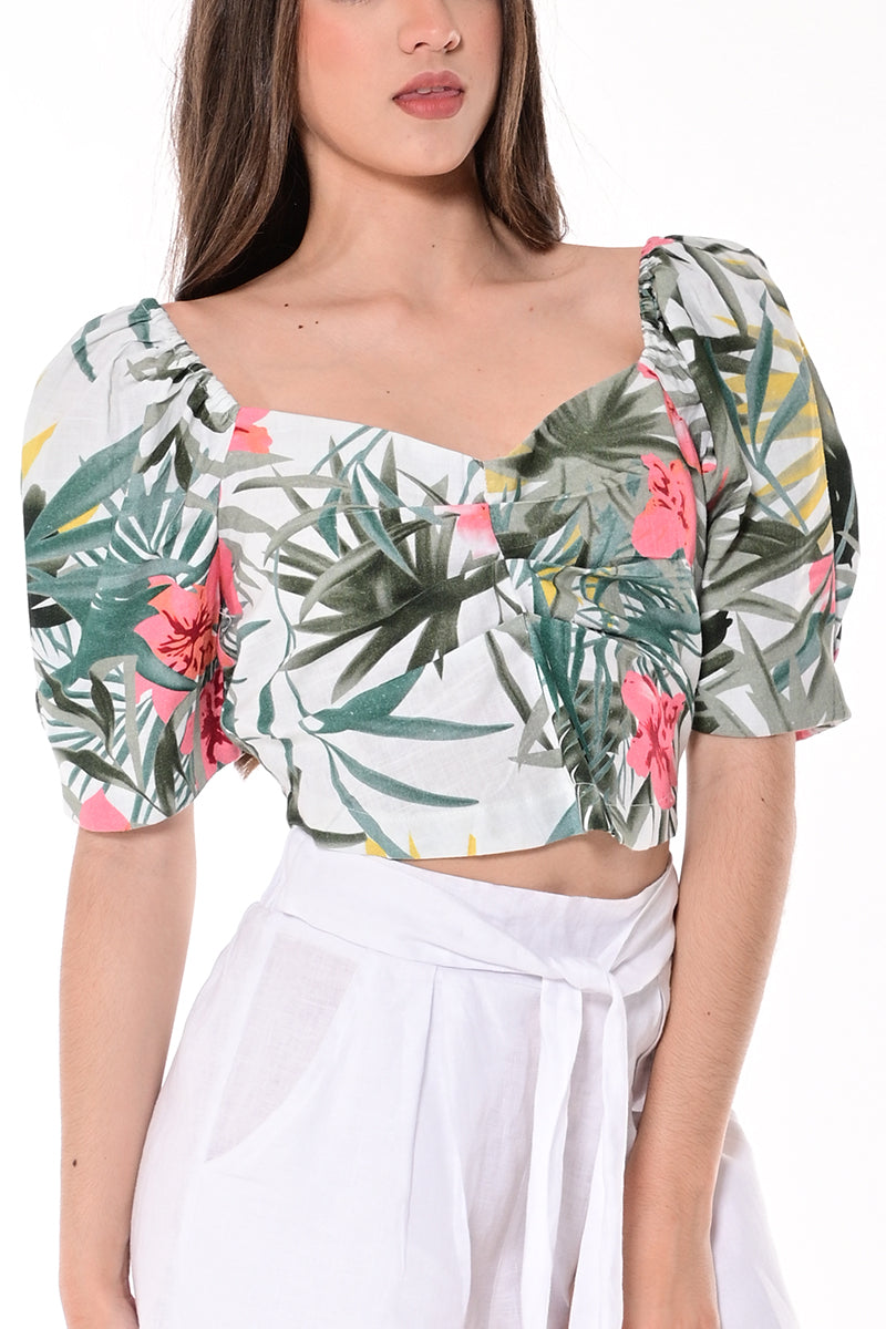 Ladies Tropical Sweetheart Neck Top by AZUCAR - LCB1711 - 6 PCS/PRE-PACK