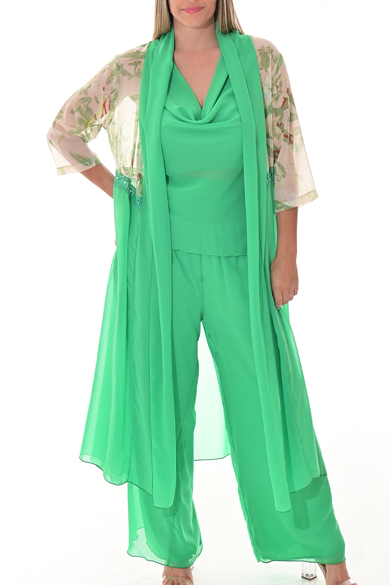 Ladies Shawl Kimono Kaftan Long Length-ORANGE FLORAL-COLOR OPTIONS-LSB409 - 6 PCS/PRE-PACK