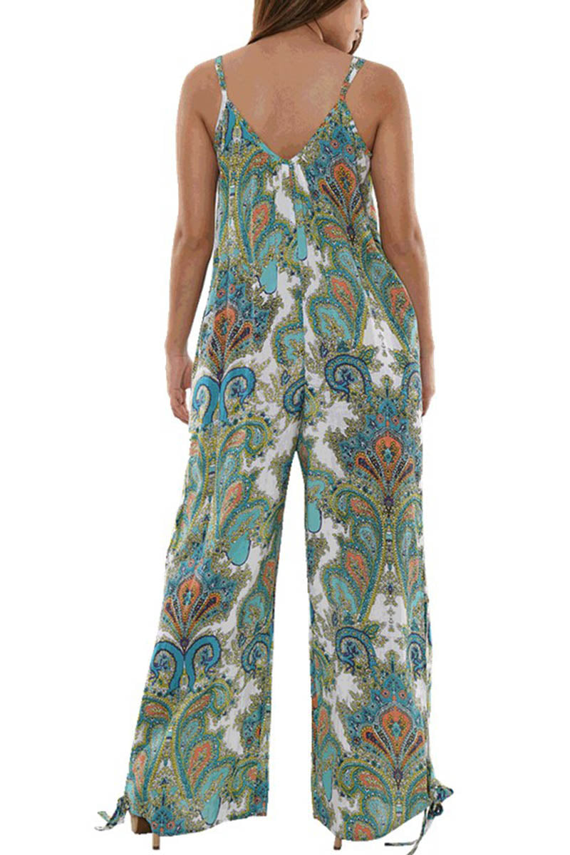Women's Jumper Wide Leg with Side Slits Loose Fit by AZUCAR - ROYAL PRINT - Color Options - LCJ1359 - 6 PCS/PRE-PACK