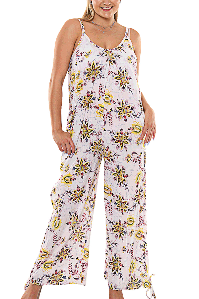 Women's Jumper Wide Leg with Side Slits Loose Fit by AZUCAR - ROYAL PRINT - Color Options - LCJ1359 - 6 PCS/PRE-PACK