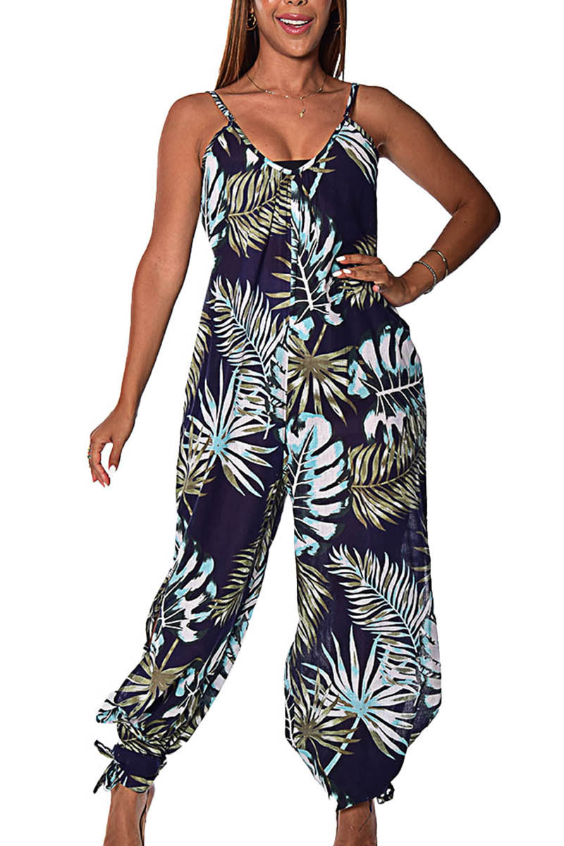 Women's Jumper Wide Leg with Side Slits Loose Fit by AZUCAR - ROYAL PRINT - Color Options - LCJ1359 - 6 PCS/PRE-PACK