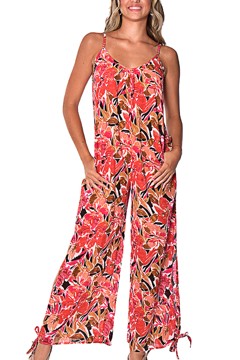 Women's Jumper Wide Leg with Side Slits Loose Fit by AZUCAR - ROYAL PRINT - Color Options - LCJ1359 - 6 PCS/PRE-PACK