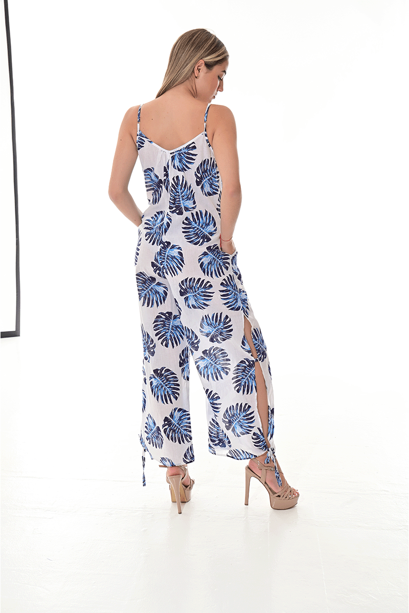 Women's Jumper Wide Leg with Side Slits Loose Fit by AZUCAR - ROYAL PRINT - Color Options - LCJ1359 - 6 PCS/PRE-PACK
