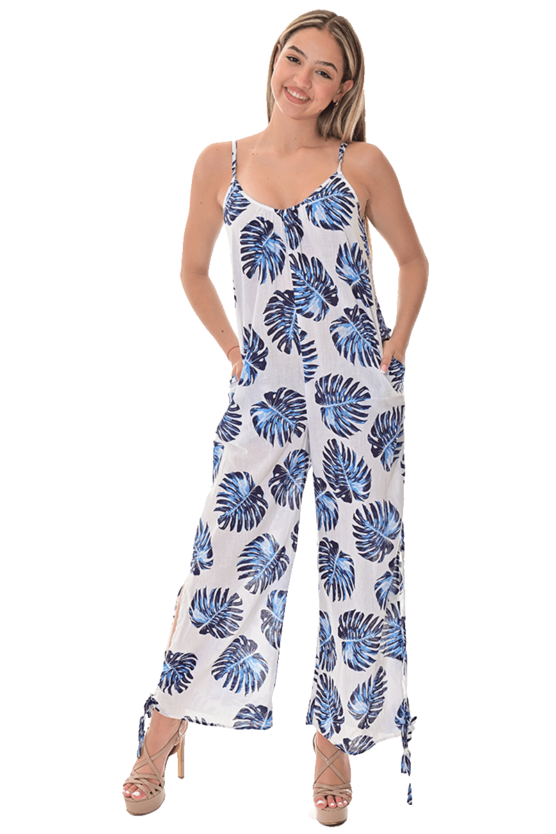 Women's Jumper Wide Leg with Side Slits Loose Fit by AZUCAR - ROYAL PRINT - Color Options - LCJ1359 - 6 PCS/PRE-PACK