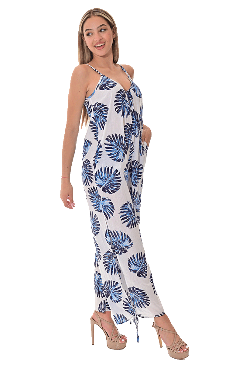 Women's Jumper Wide Leg with Side Slits Loose Fit by AZUCAR - ROYAL PRINT - Color Options - LCJ1359 - 6 PCS/PRE-PACK
