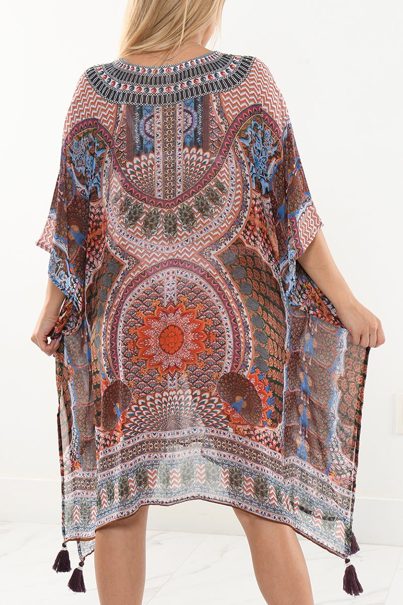 Women's Swim Cover-Up Sheer Chiffon Bohemian Style Square by AZUCAR - LCT245 - 6 PCS/PRE-PACK