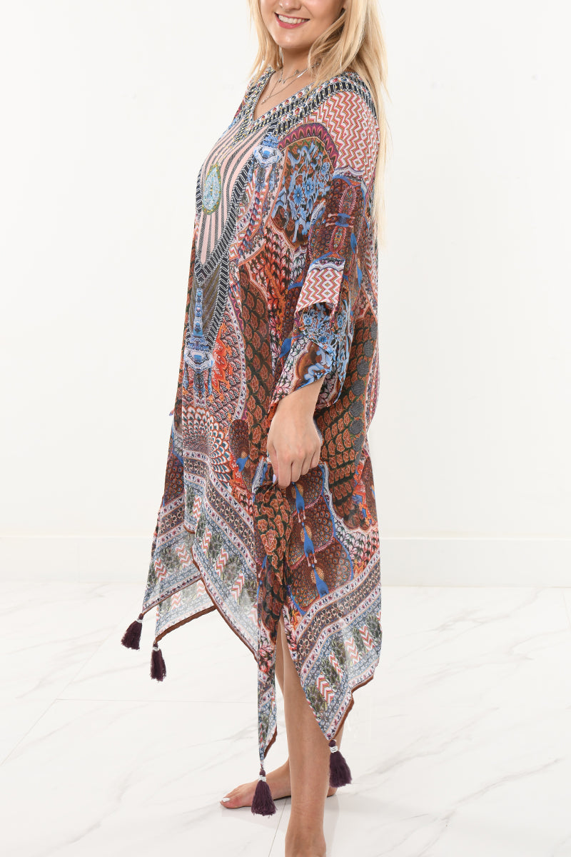 Women's Swim Cover-Up Sheer Chiffon Bohemian Style Square by AZUCAR - LCT245 - 6 PCS/PRE-PACK