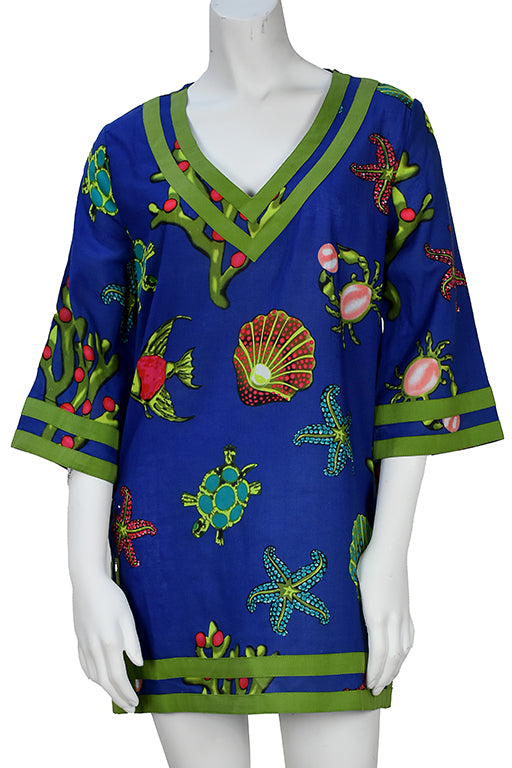 Women's Beach Cover-Up 3/4 Sleeve Tunic by Azucar - LCT3691 - 6 PCS/PRE-PACK