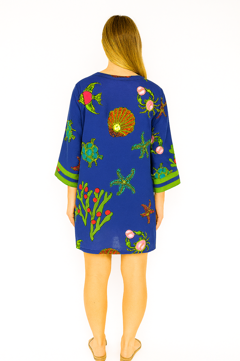 Women's Beach Cover-Up 3/4 Sleeve Tunic by Azucar - LCT3691 - 6 PCS/PRE-PACK