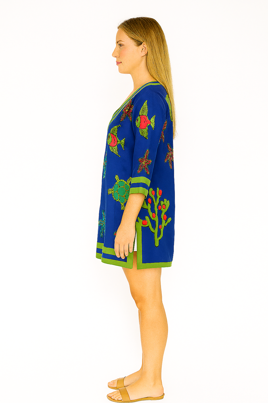 Women's Beach Cover-Up 3/4 Sleeve Tunic by Azucar - LCT3691 - 6 PCS/PRE-PACK