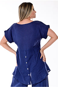 Ladies Short Sleeve V-Neck Hi-Low Blouse by AZUCAR RED - LLB1382 - 6 PCS/PRE-PACK