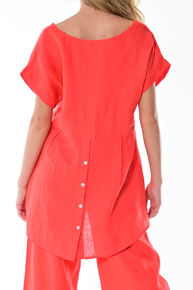 Ladies Short Sleeve V-Neck Hi-Low Blouse by AZUCAR RED - LLB1382 - 6 PCS/PRE-PACK