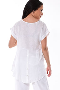 Ladies Short Sleeve V-Neck Hi-Low Blouse by AZUCAR RED - LLB1382 - 6 PCS/PRE-PACK