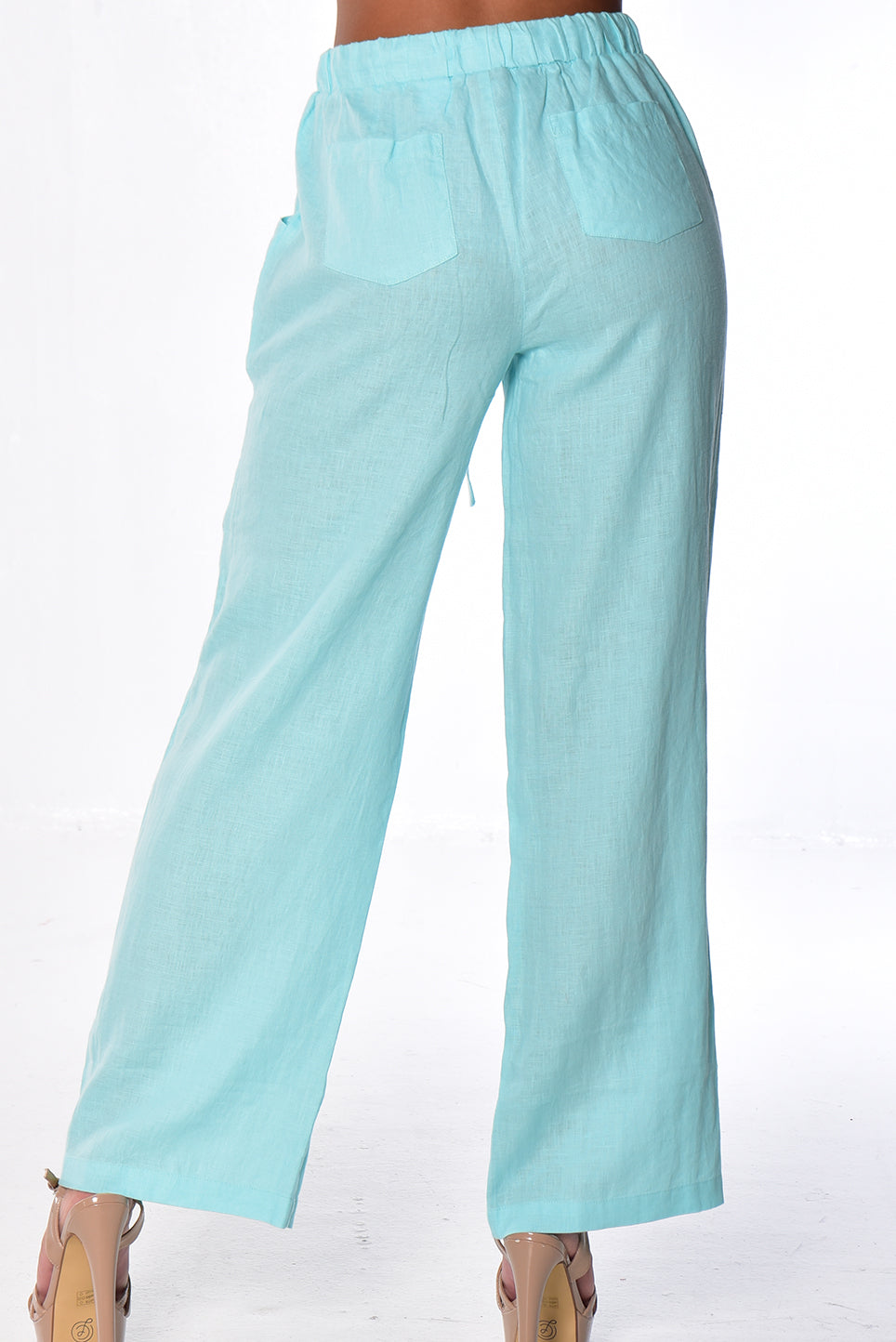 Ladies Linen Pants Draw String w/Pockets by AZUCAR -P. ROSE-Color Options - LLP1313 - 6 PCS/PRE-PACK