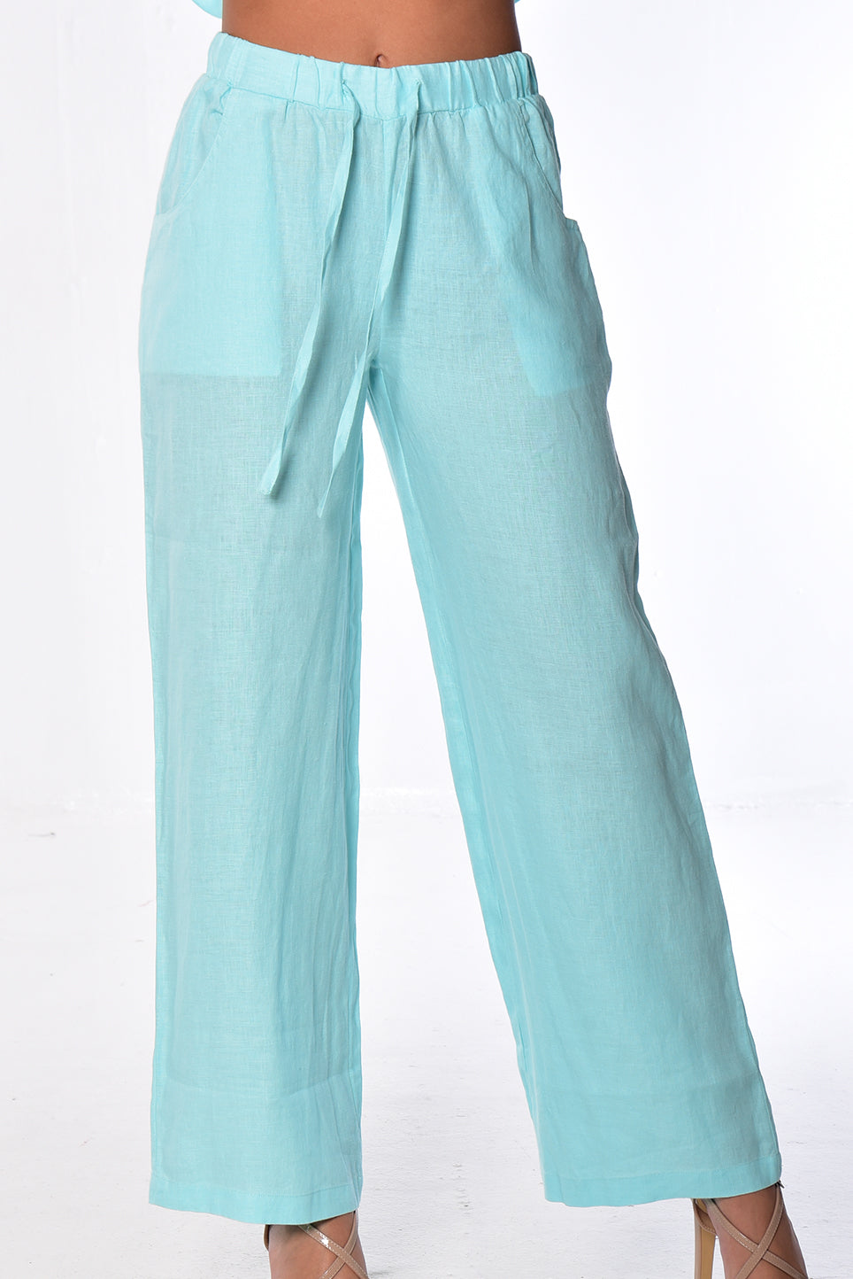 Ladies Linen Pants Draw String w/Pockets by AZUCAR -P. ROSE-Color Options - LLP1313 - 6 PCS/PRE-PACK