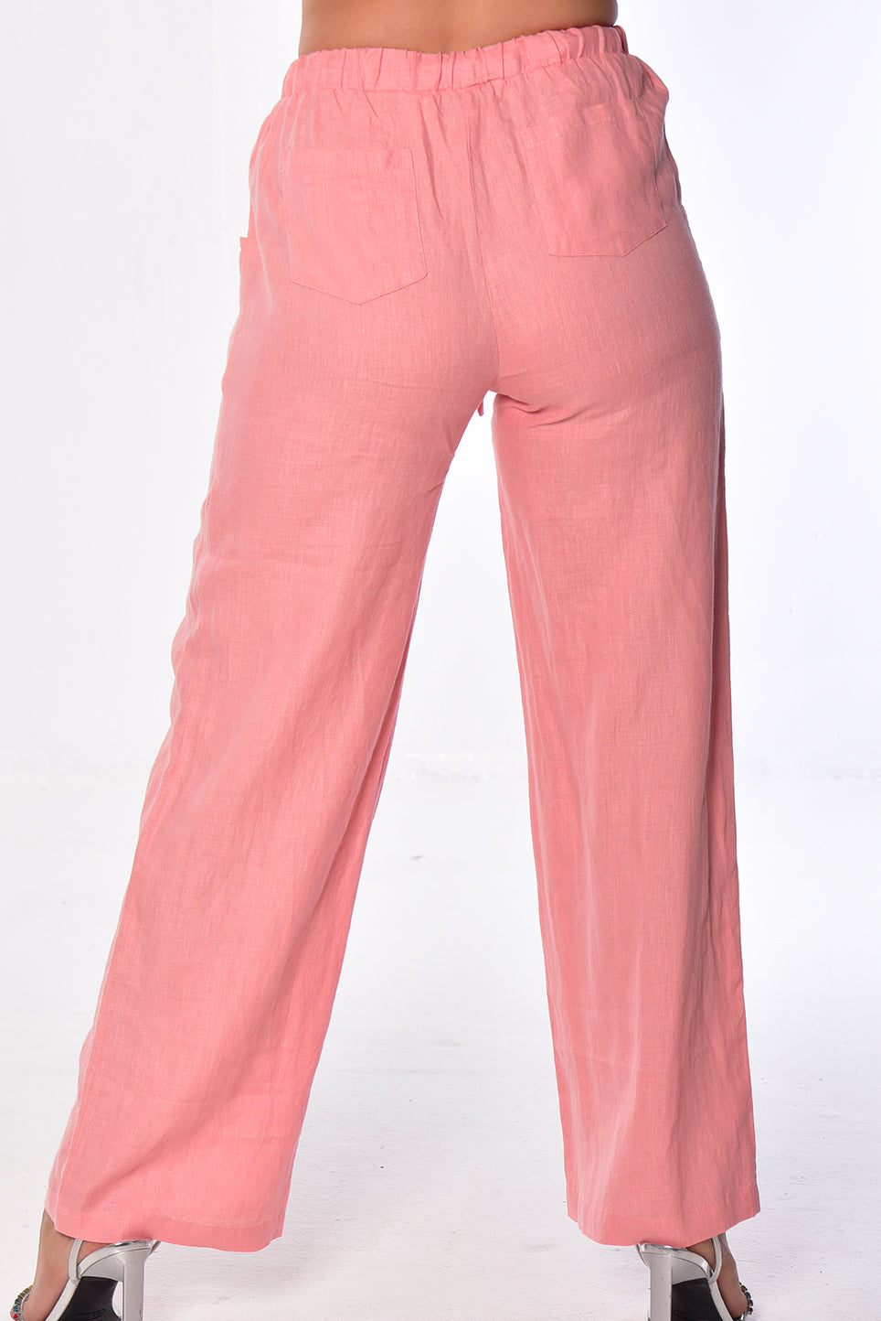 Ladies Linen Pants Draw String w/Pockets by AZUCAR -P. ROSE-Color Options - LLP1313 - 6 PCS/PRE-PACK