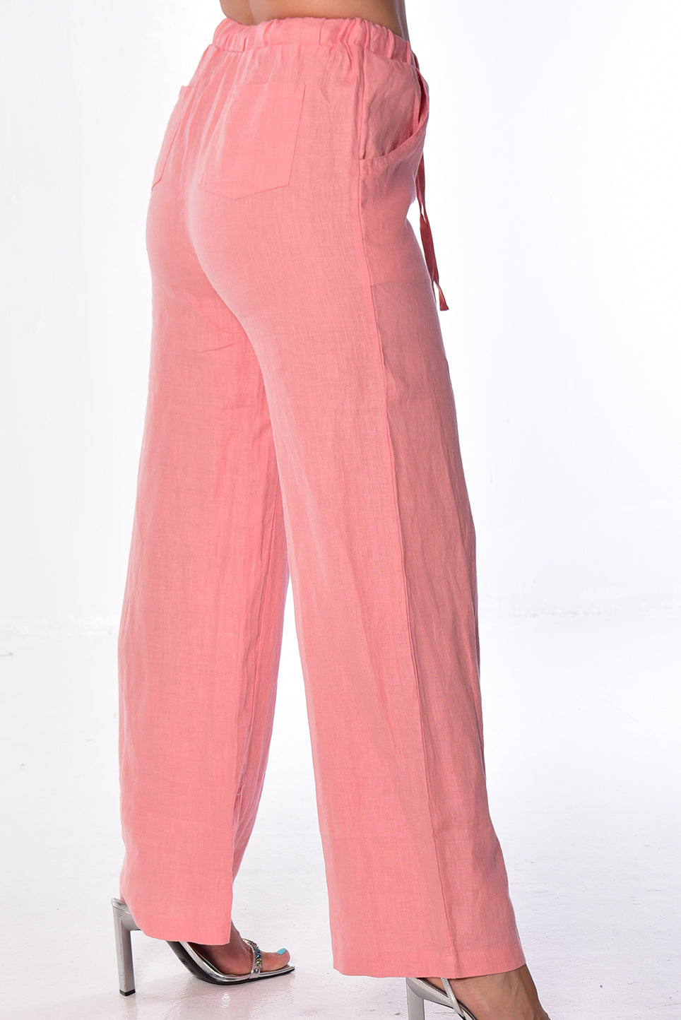 Ladies Linen Pants Draw String w/Pockets by AZUCAR -P. ROSE-Color Options - LLP1313 - 6 PCS/PRE-PACK