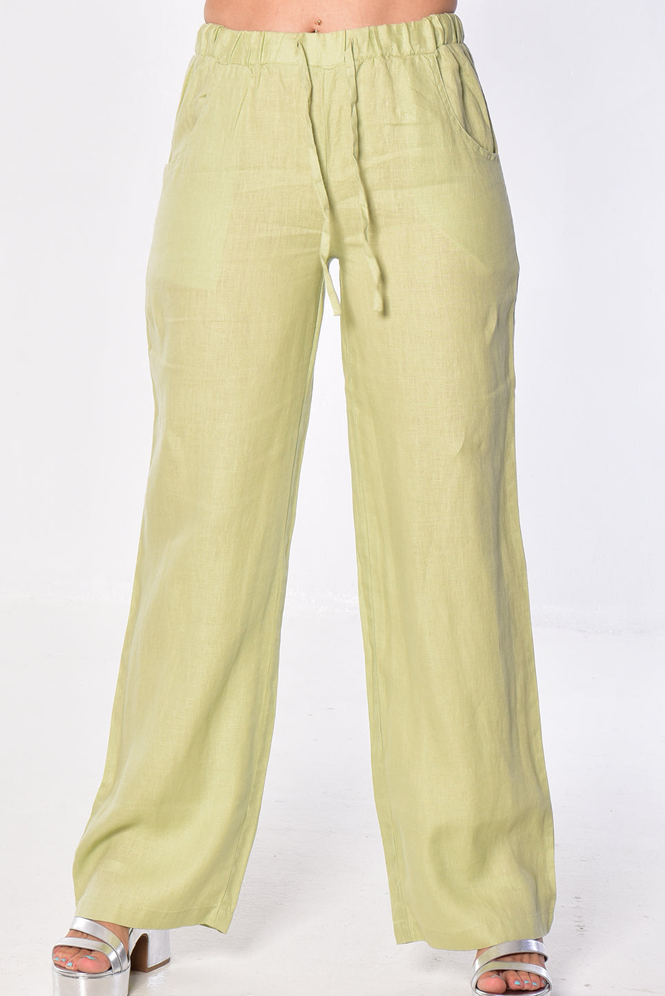 Ladies Linen Pants Draw String w/Pockets by AZUCAR -P. ROSE-Color Options - LLP1313 - 6 PCS/PRE-PACK