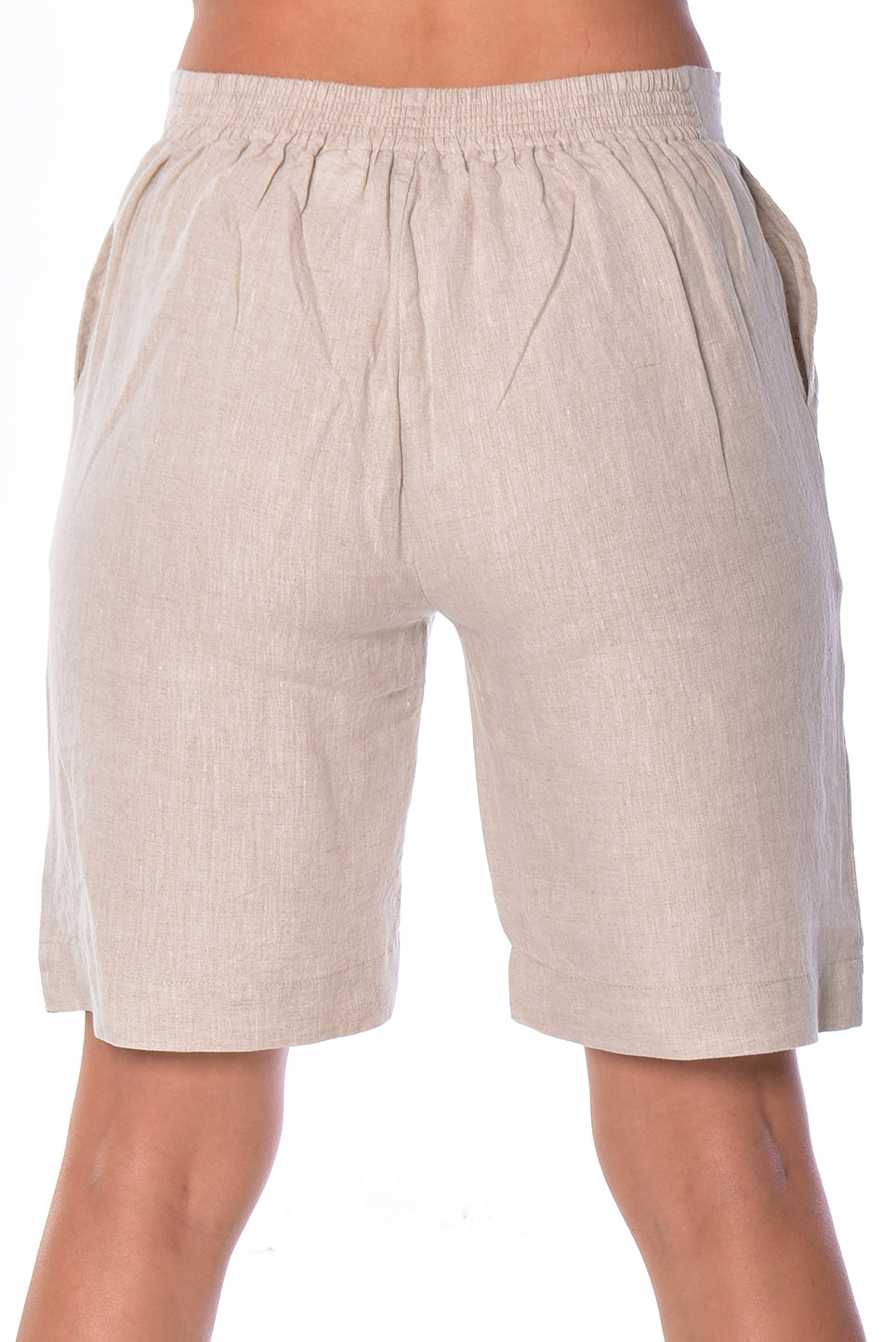 Ladies Linen Bermuda Shorts w/Pockets Flat Front-P.ROSE-Color Options-LLWH2075 - 6 PCS/PRE-PACK