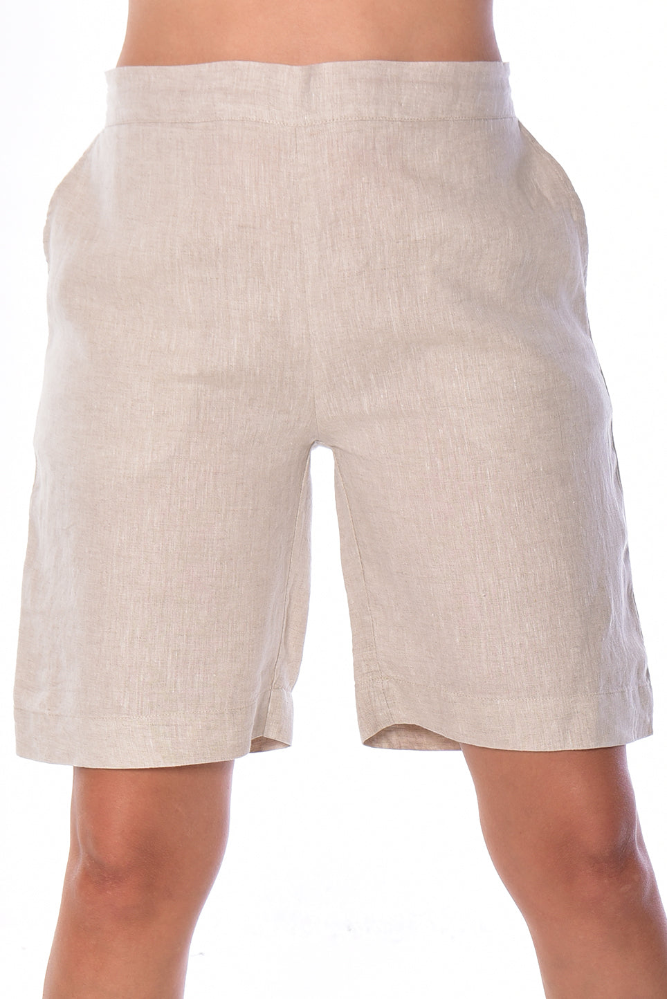 Ladies Linen Bermuda Shorts w/Pockets Flat Front-P.ROSE-Color Options-LLWH2075 - 6 PCS/PRE-PACK