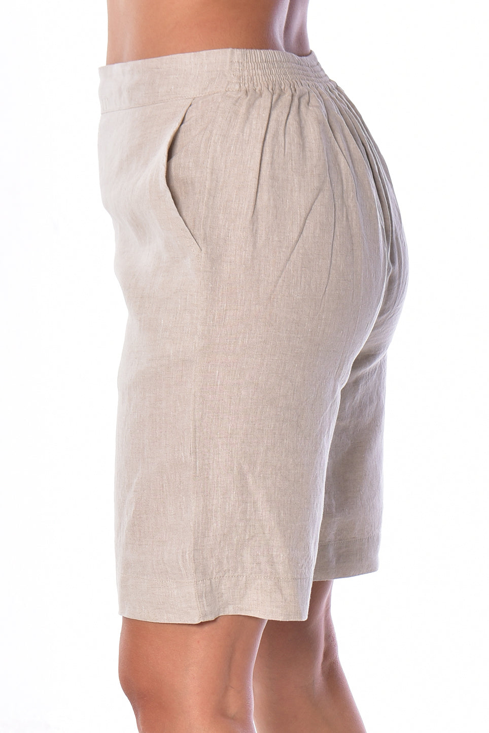 Ladies Linen Bermuda Shorts w/Pockets Flat Front-P.ROSE-Color Options-LLWH2075 - 6 PCS/PRE-PACK