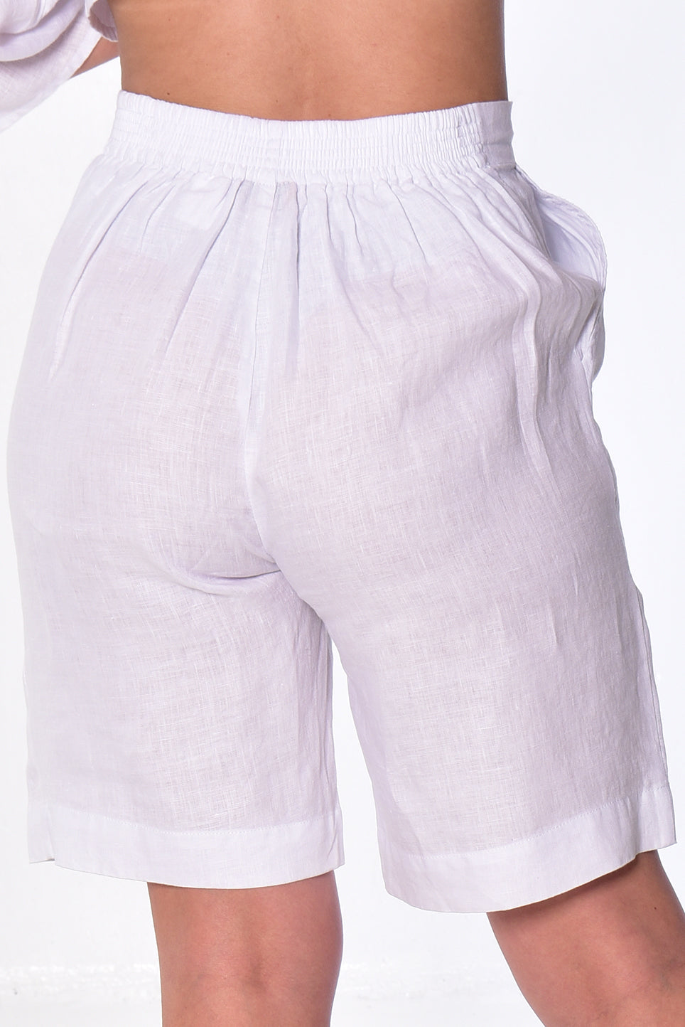 Ladies Linen Bermuda Shorts w/Pockets Flat Front-P.ROSE-Color Options-LLWH2075 - 6 PCS/PRE-PACK