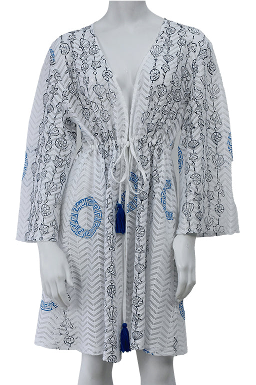 Swimsuit Cover-Up Tunic Sheer White by AZUCAR - LMT3606 - 6 PCS/PRE-PACK