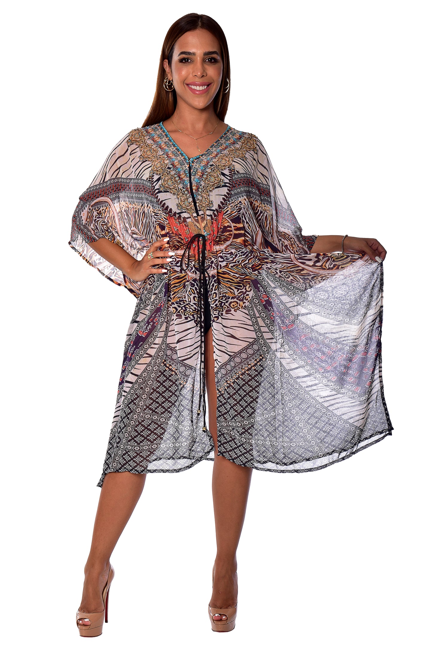 Women's Swimsuit Cover-Up Sheer Chiffon Open Front by AZUCAR - LPT236 - 6 PCS/PRE-PACK
