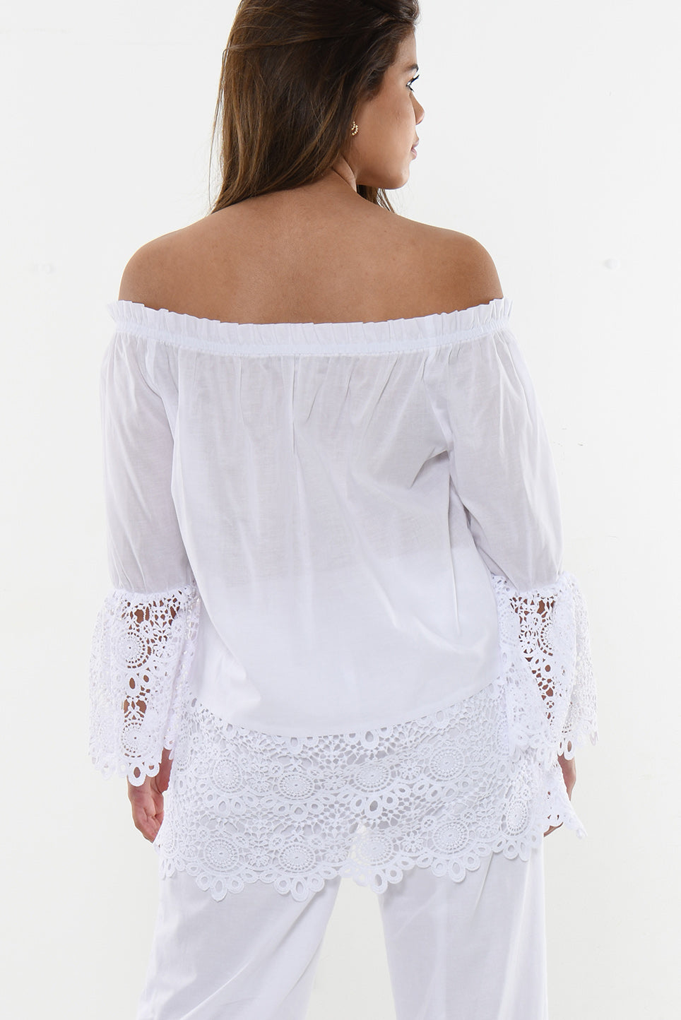 Ladies L/S Off-The-Shoulder Top w/Lace by Azucar - LRPB947 - 6 PCS/PRE-PACK