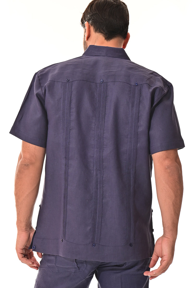 Men 100% Linen Classic S/S Guayabera WHITE-Color Options-LS399 - 6 PCS/PRE-PACK