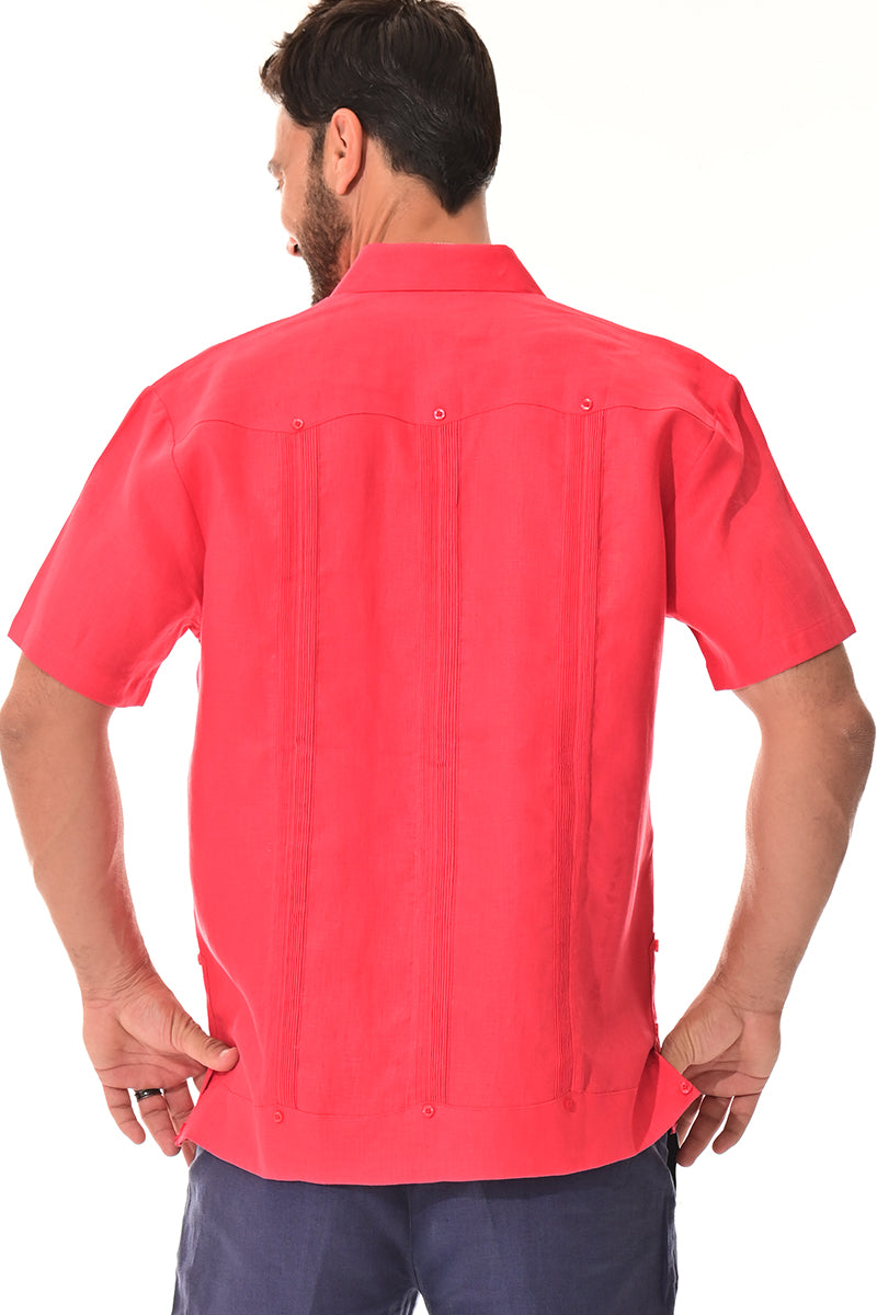 Men 100% Linen Classic S/S Guayabera WHITE-Color Options-LS399 - 6 PCS/PRE-PACK