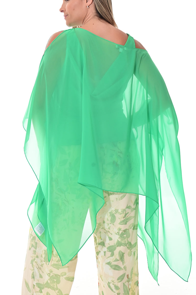 Ladies Shear Shrug Poncho Light Weight Off-the-Shoulder by AZUCAR - GREEN - Color Options - LSB3110 - 6 PCS/PRE-PACK