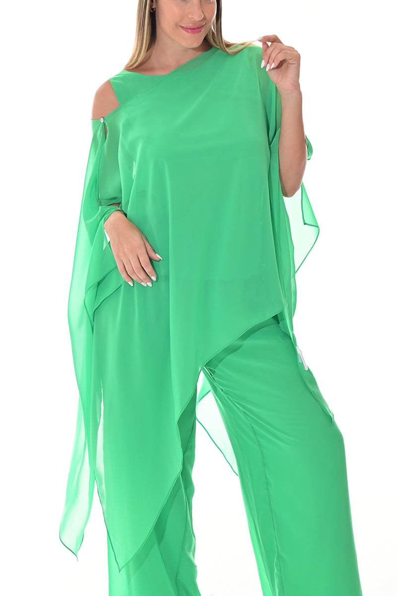 Ladies Shear Shrug Poncho Light Weight Off-the-Shoulder by AZUCAR - GREEN - Color Options - LSB3110 - 6 PCS/PRE-PACK