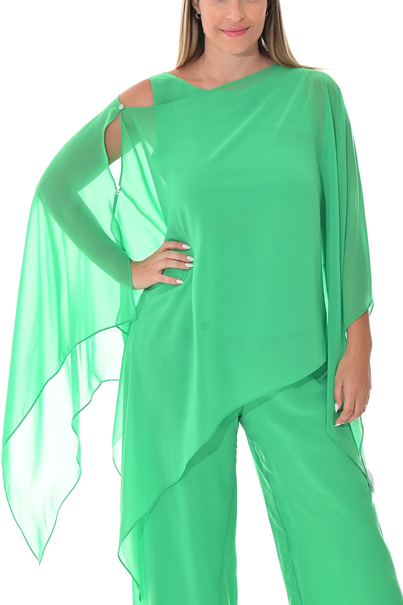 Ladies Shear Shrug Poncho Light Weight Off-the-Shoulder by AZUCAR - GREEN - Color Options - LSB3110 - 6 PCS/PRE-PACK