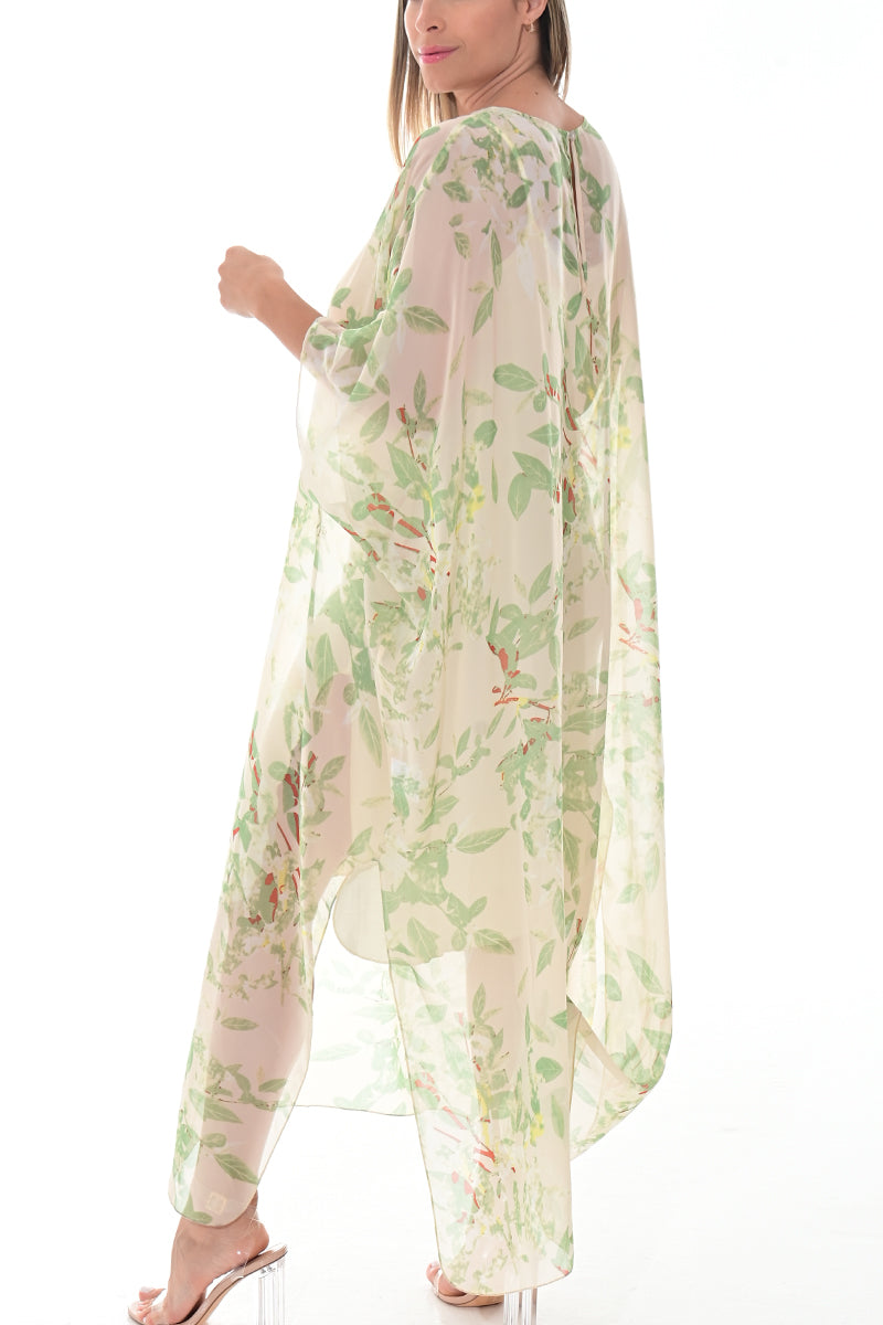 Ladies Maxi Dress Loose Dolman Sleeve by AZUCAR-GREEN FLORAL-Color Options-LSB421 - 6 PCS/PRE-PACK