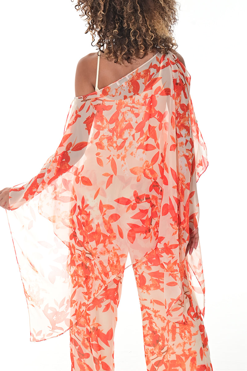 Ladies Shear Shrug Poncho Light Weight Off-the-Shoulder by AZUCAR - GREEN FLORAL - Color Options - LSB422 - 6 PCS/PRE-PACK