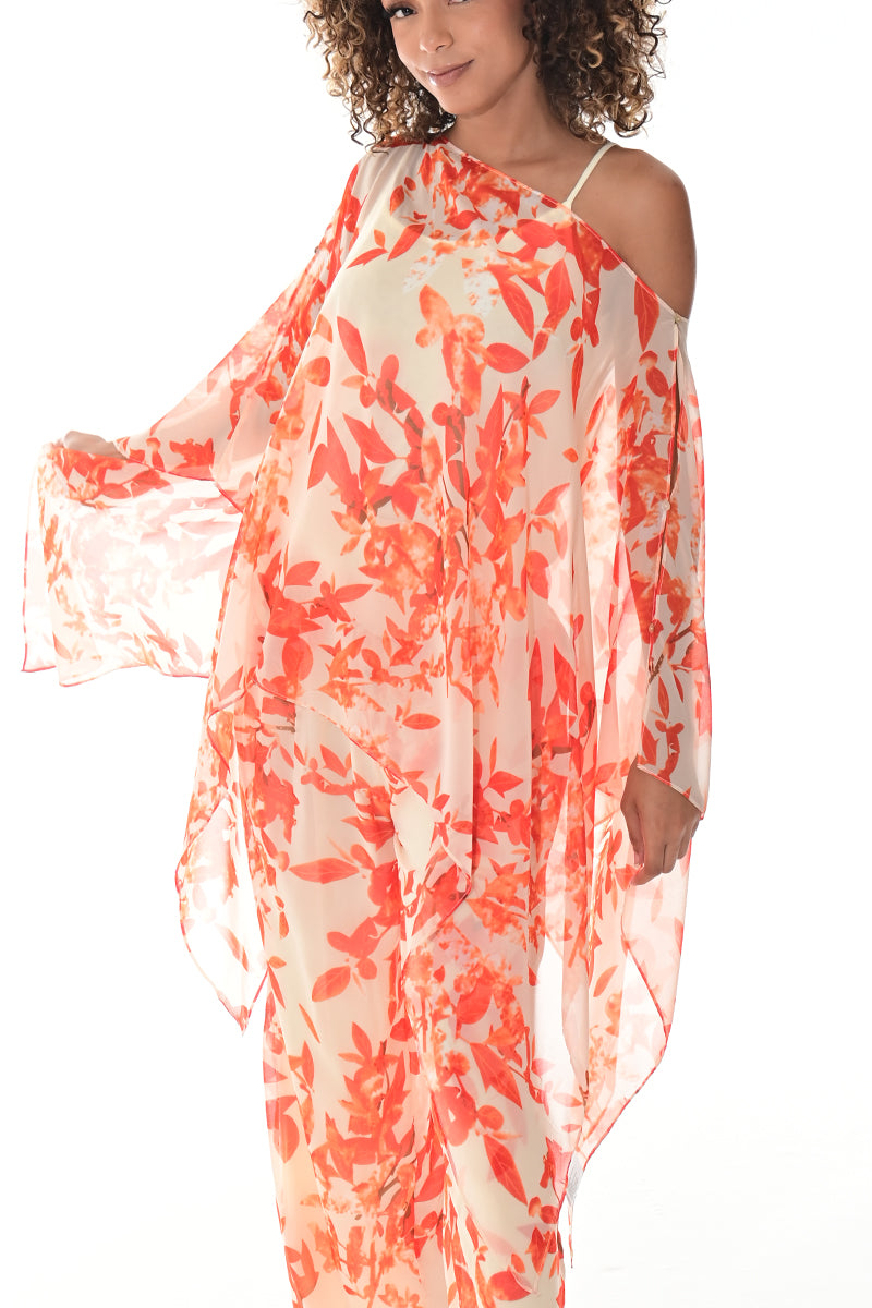 Ladies Shear Shrug Poncho Light Weight Off-the-Shoulder by AZUCAR - GREEN FLORAL - Color Options - LSB422 - 6 PCS/PRE-PACK