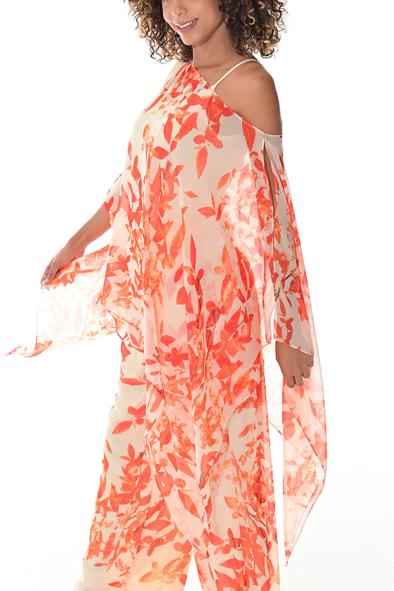 Ladies Shear Shrug Poncho Light Weight Off-the-Shoulder by AZUCAR - GREEN FLORAL - Color Options - LSB422 - 6 PCS/PRE-PACK