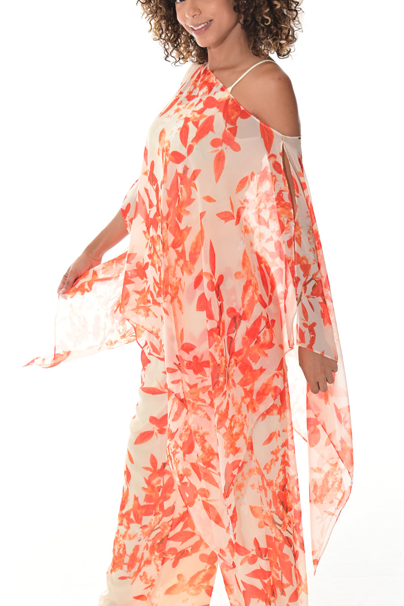 Ladies Shear Shrug Poncho Light Weight Off-the-Shoulder by AZUCAR - GREEN FLORAL - Color Options - LSB422 - 6 PCS/PRE-PACK