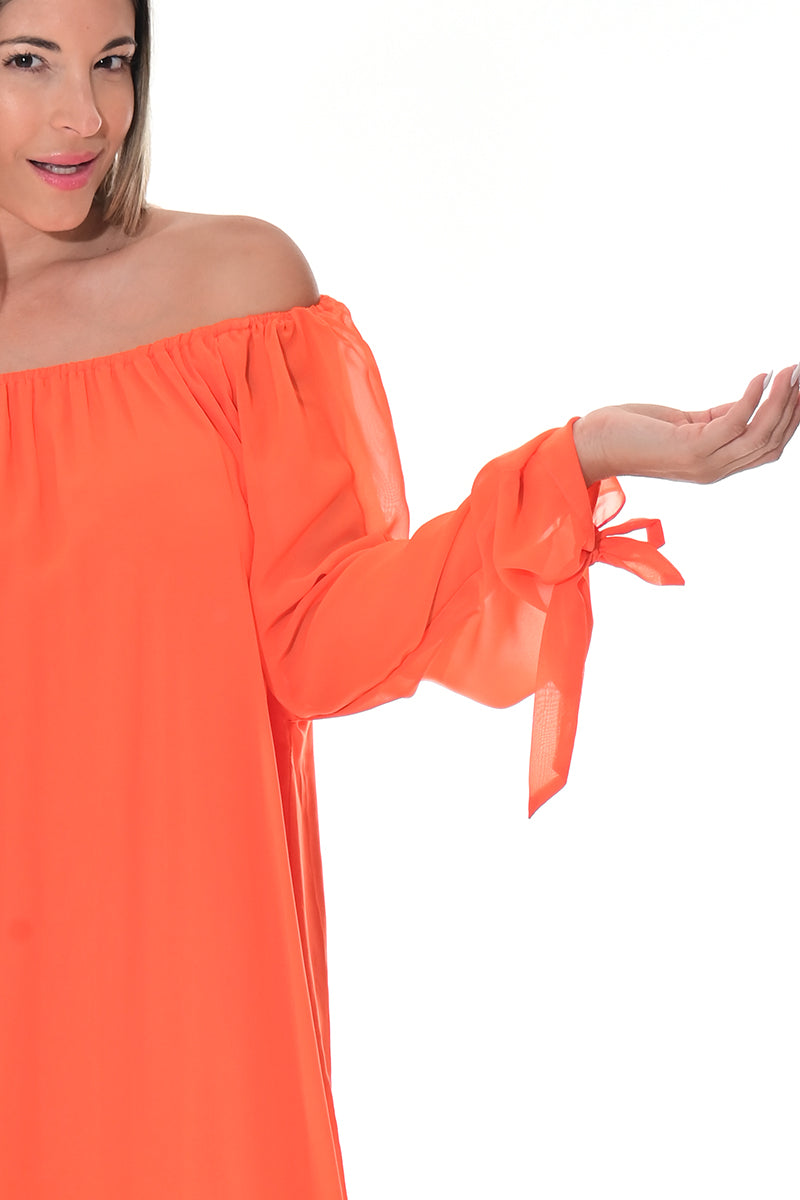 Ladies Off-the-Shoulder Silky Loose Maxi-GREEN-Color Options-LSD420 - 6 PCS/PRE-PACK