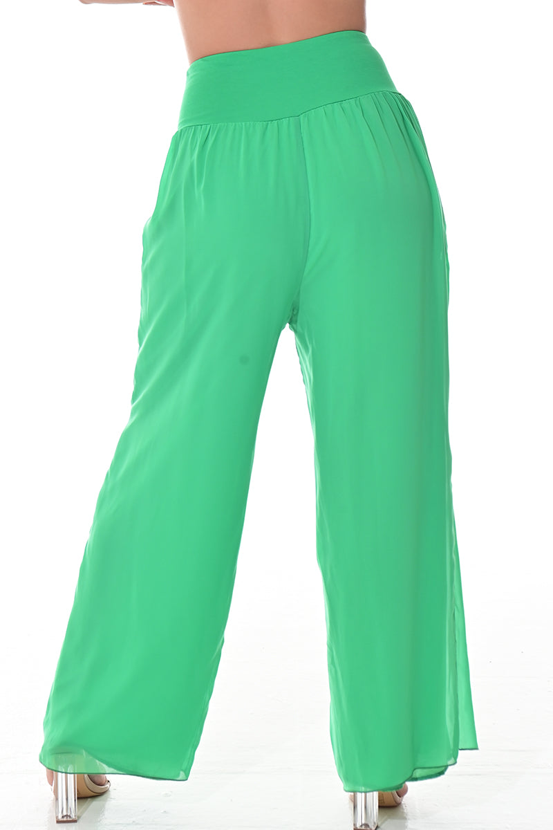 Ladies Boho Palazzo Pants Wide Leg High Waist-ORANGE-Color Options-LSP3112 - 6 PCS/PRE-PACK