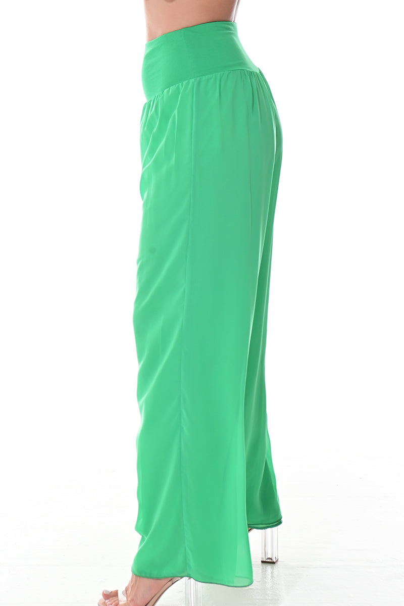 Ladies Boho Palazzo Pants Wide Leg High Waist-ORANGE-Color Options-LSP3112 - 6 PCS/PRE-PACK