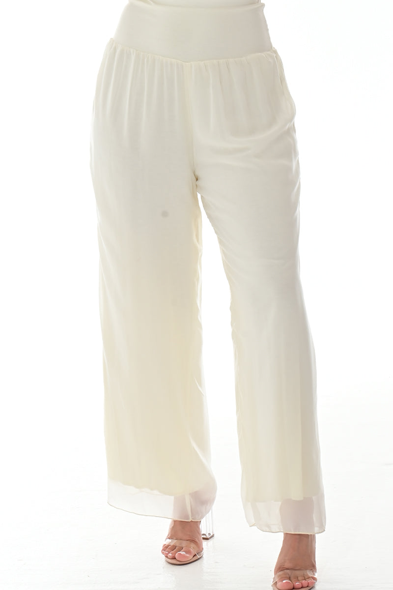 Ladies Boho Palazzo Pants Wide Leg High Waist-ORANGE-Color Options-LSP3112 - 6 PCS/PRE-PACK