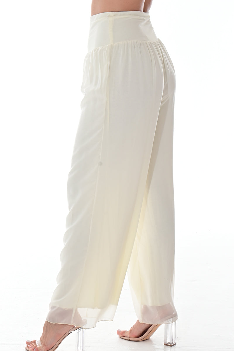 Ladies Boho Palazzo Pants Wide Leg High Waist-ORANGE-Color Options-LSP3112 - 6 PCS/PRE-PACK
